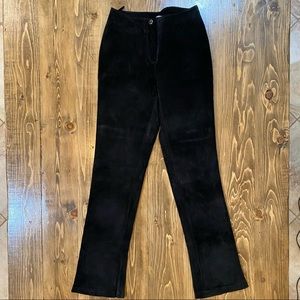 Vintage Paolo Santini black genuine suede cutout pants